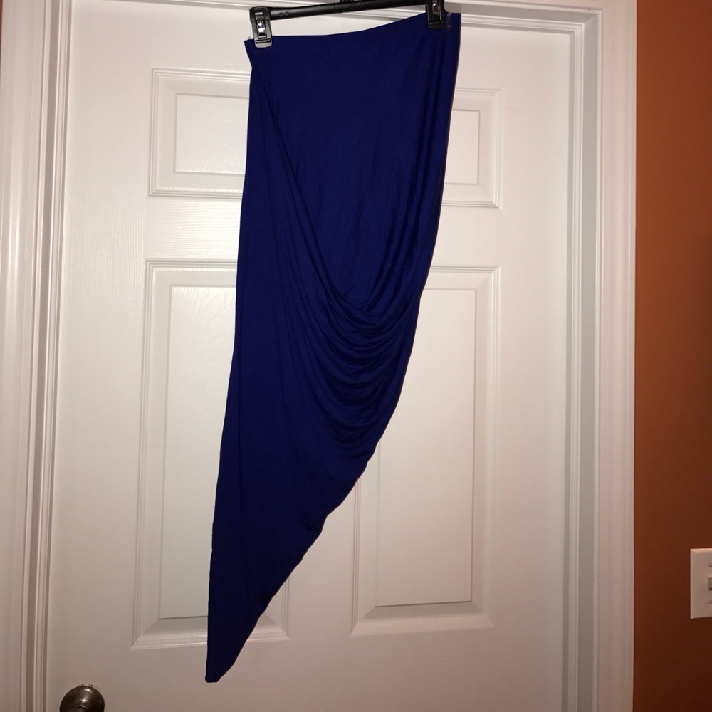 NWT. Akira royal blue angled skirt size Large